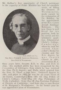 The Reverend Canon J Armitage Robinson, New Dean of Westminster by English Photographer