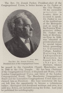 The Reverend Dr Joseph Parker, President-elect of the Congregational Union