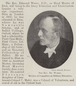 The Reverend Dr Warre, Member of Committee on Military Education by English Photographer