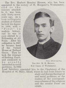 The Reverend H H Henson, New Canon of Westminster by English Photographer