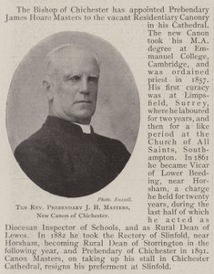 The Reverend Prebendary J H Masters, New Canon of Chichester by English Photographer