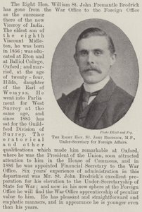 The Right Honourable St John Brodrick, MP, Under-Secretary for Foreign Affairs