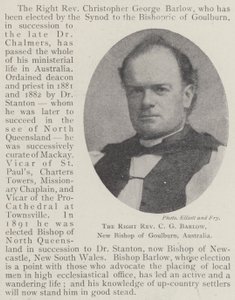The Right Reverend C G Barlow, New Bishop of Goulburn, Australia by English Photographer