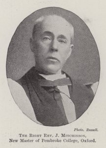 The Right Reverend J Mitchinson, New Master of Pembroke College, Oxford by English Photographer