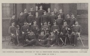 The Roodeval Prisoners, Officers of the 4th Derbyshire Militia (Sherwood Foresters) Captured by the Boers on 7 June by English Photographer