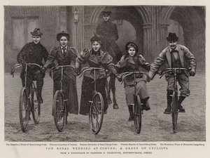 The Royal Wedding at Coburg, a Group of Cyclists