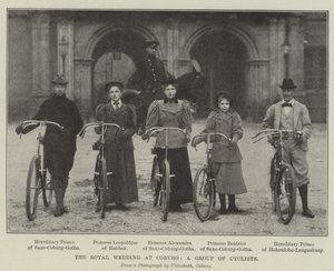 The Royal Wedding at Coburg, a Group of Cyclists