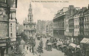 The Strand, showing Somerset House and St Clement Danes, London