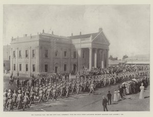 The Transvaal War, The New Town Hall, Kimberley, with the Loyal North Lancashire Regiment Marching Past, 7 October 1899