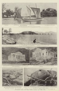 The War in Brazil, the Explosion of a Powder Magazine off Rio de Janeiro, Scenes on the Island of Governador, where the Three British Officers lost their Lives by English Photographer