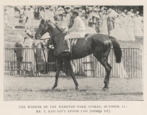 The Winner of the Kempton Park Stakes, 11 October, Mr T Kincaids Epsom Lad (Gomez up) by English Photographer