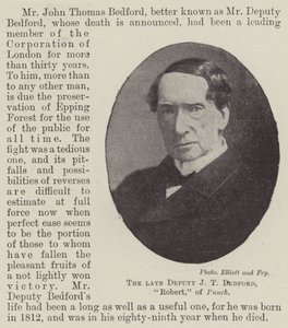 The late Deputy J T Bedford, Robert, of Punch by English Photographer