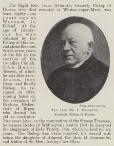 The late Dr I Hellmuth, formerly Bishop of Huron by English Photographer