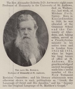 The Late Dr Roberts, Professor of Humanity at St Andrews by English Photographer