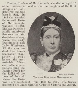 The late Duchess of Marlborough