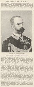 The late Duke of Aosta, Prince Amadeo of Italy, Ex-King of Spain
