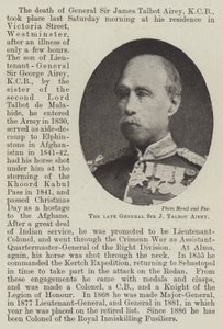 The Late General Sir J Talbot Airey by English Photographer