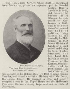 The late Honourable James Service, Ex-Premier of Victoria by English Photographer