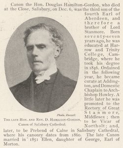 The Late Honourable and Reverend D Hamilton-Gordon, Canon of Salisbury Cathedral by English Photographer