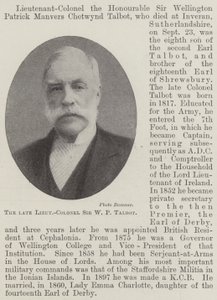 The late Lieutenant-Colonel Sir W P Talbot by English Photographer