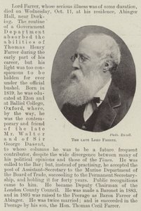 The late Lord Farrer by English Photographer