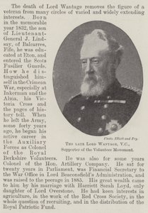 The late Lord Wantage, VC, Supporter of the Volunteer Movement by English Photographer
