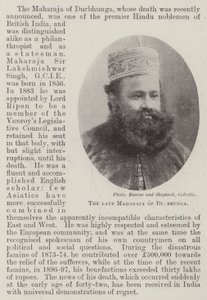 The late Maharaja of Durbhunga by English Photographer