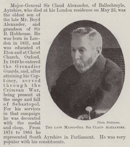 The Late Major-General Sir Claud Alexander by English Photographer
