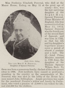 The late Miss F E Perceval, Daughter of Spencer Perceval by English Photographer