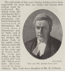Mr Alfred Cock, QC by English Photographer