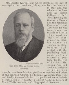 The late Mr C Kegan Paul, Publisher by English Photographer