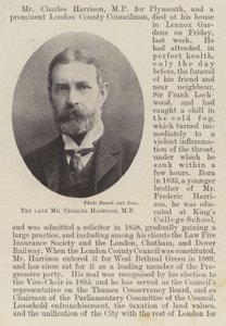 The Late Mr. Charles Harrison, MP by English Photographer