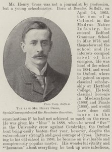 The late Mr Henry Cross, Special Correspondent of the Manchester Guardian by English Photographer
