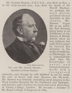 The Late Mr. Lennox Browne, Specialist on Throat Diseases by English Photographer