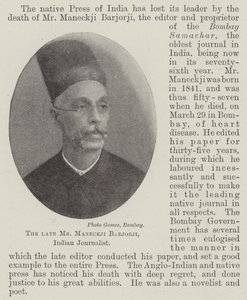 Mr Maneckji Barjorji, Indian Journalist by English Photographer