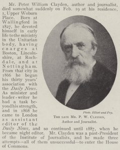 The late Mr P W Clayden, Author and Journalist by English Photographer