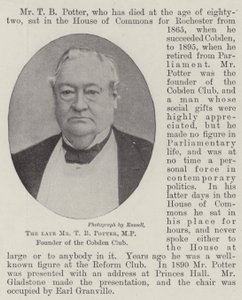 The late Mr. T. B. Potter, MP, Founder of the Cobden Club by English Photographer