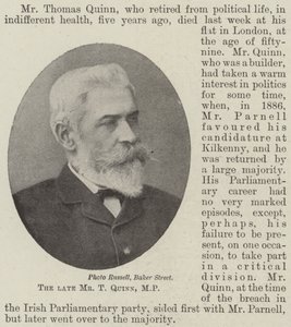 The Late Mr. T. Quinn, MP by English Photographer