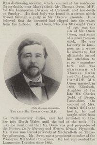 The late Mr Thomas Owen, MP by English Photographer