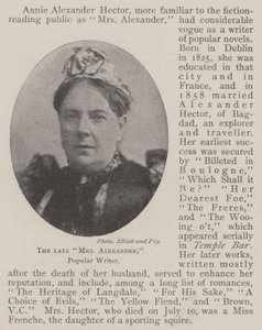 The late Mrs Alexander, Popular Writer
