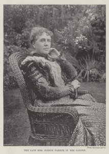 The late Mrs Joseph Parker in her Garden