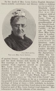The late Mrs Lynn Linton
