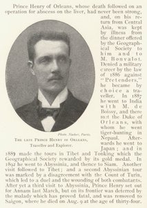 The late Prince Henry of Orleans, Traveller and Explorer by English Photographer