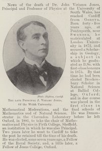 The late Principal J Viriamu Jones, of the Welsh University by English Photographer