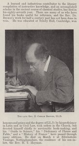 The Late Reverend E Cobham Brewer, LLD