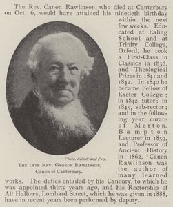 The Late Reverend George Rawlinson, Canon of Canterbury by English Photographer