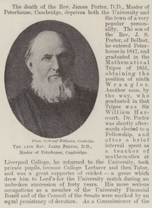The late Reverend James Porter, DD, Master of Peterhouse, Cambridge