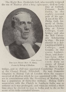 The late Right Reverend F Gell, formerly Bishop of Madras by English Photographer
