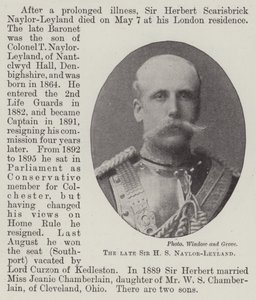 The late Sir H S Naylor-Leyland by English Photographer