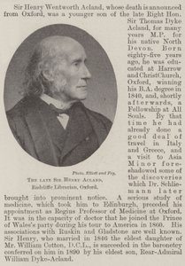 The late Sir Henry Acland, Radcliffe Librarian, Oxford by English Photographer